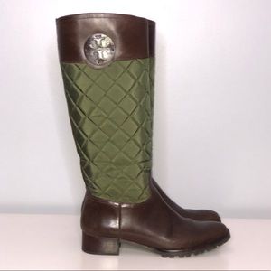 LIKE NEW TORY BURCH ROWAN QUILTED RIDING BOOTS